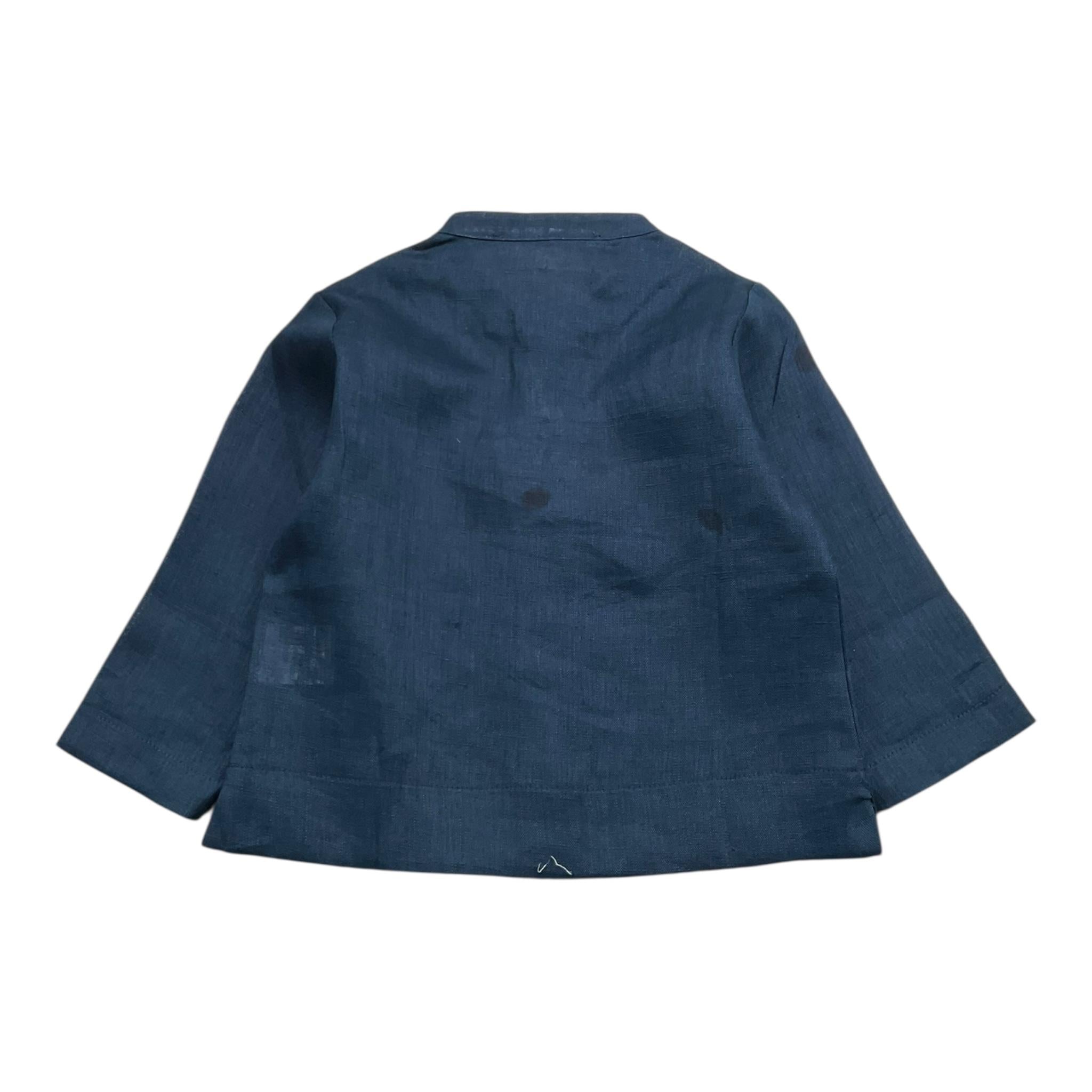 La Stupenderia Camicia Tinta Unita con Manica Lunga per Neonato TJCM7 BLU LA STUPENDERIA 