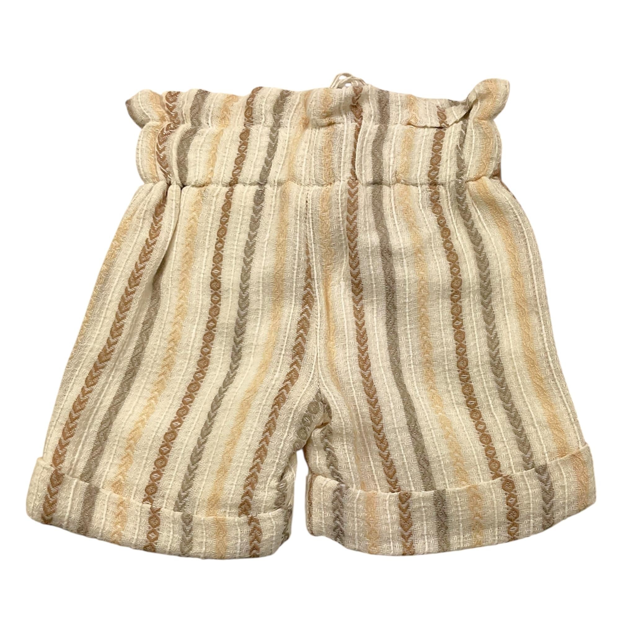 La Stupenderia Short Tinta Unita con Fantasia A Righe per Bambina TJBR72J PANNA LA STUPENDERIA 