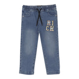John Richmond Jeans Tinta Unita con Elastico In Vita per Bambino RIP25047JEXJ BLU JOHN RICHMOND 