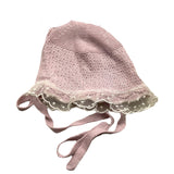 Paz Rodriguez Solid Color Hat With Pink Embroidery For Baby Girl