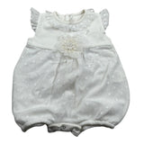 Petit Pagliaccetto Giromanica tinta unita con Tull Bianco per Neonata S7214562 BIANCO PETIT 