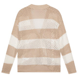 Max&Co. Cardigan Fantasia A Righe con Trafori per Bambina MX0181 BIANCO/BEIGE MAX&Co. 