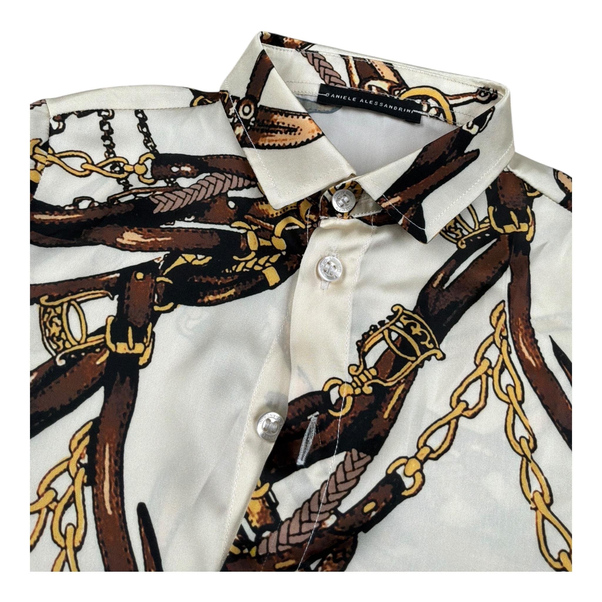 Daniele Alessandrini Camicia Manica Lunga Tinta Unita Stampa Fantasia per Bambino 1235C00117 BEIGE DANIELE ALESSANDRINI 