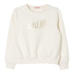 LIU JO felpa girocollo tinta unita con stampa Panna per Bambina GF4025 PANNA LIU JO 