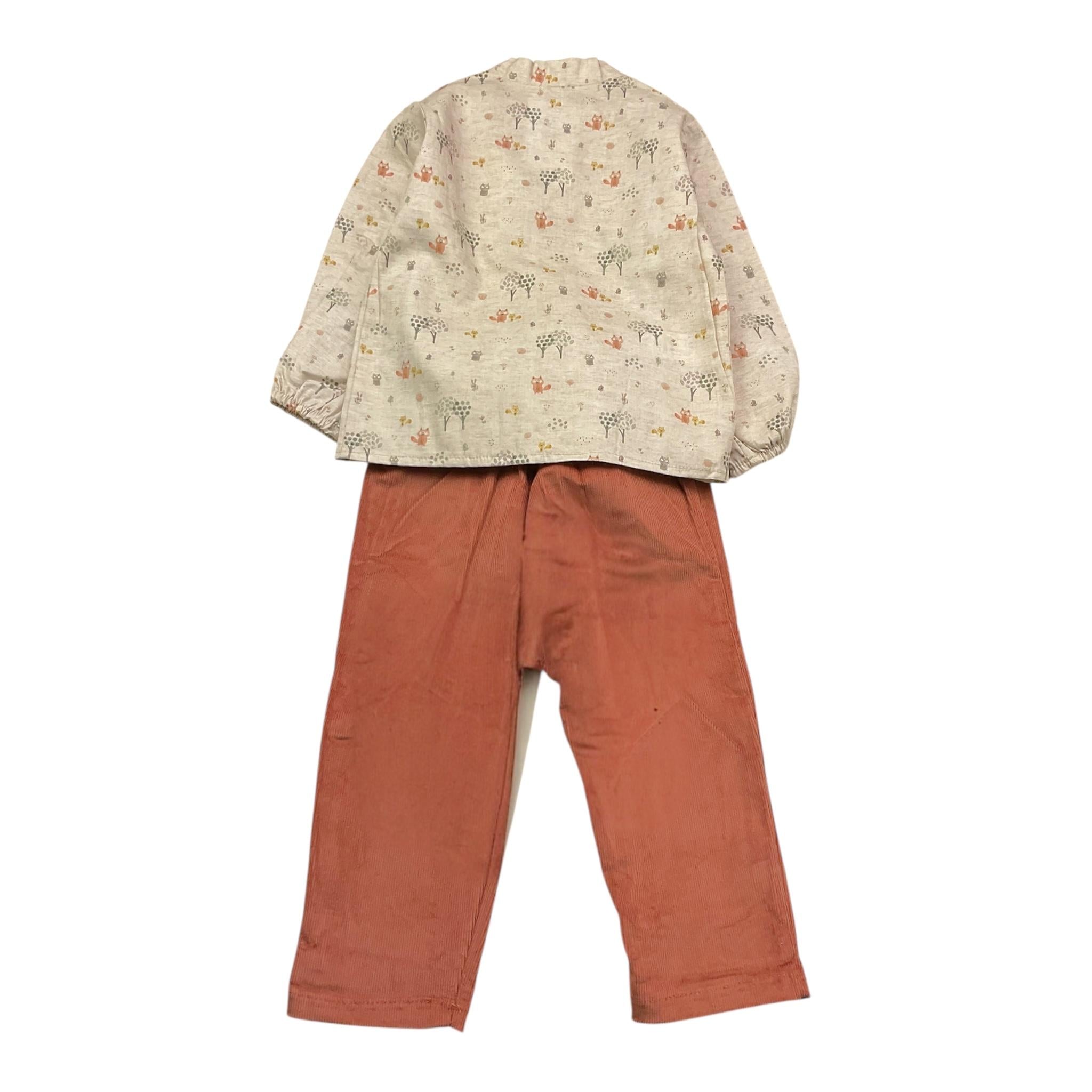 CALAMARO completo 2pz camicia-pantalone bicolore Beige per Neonato 11072 BEIGE CALAMARO 