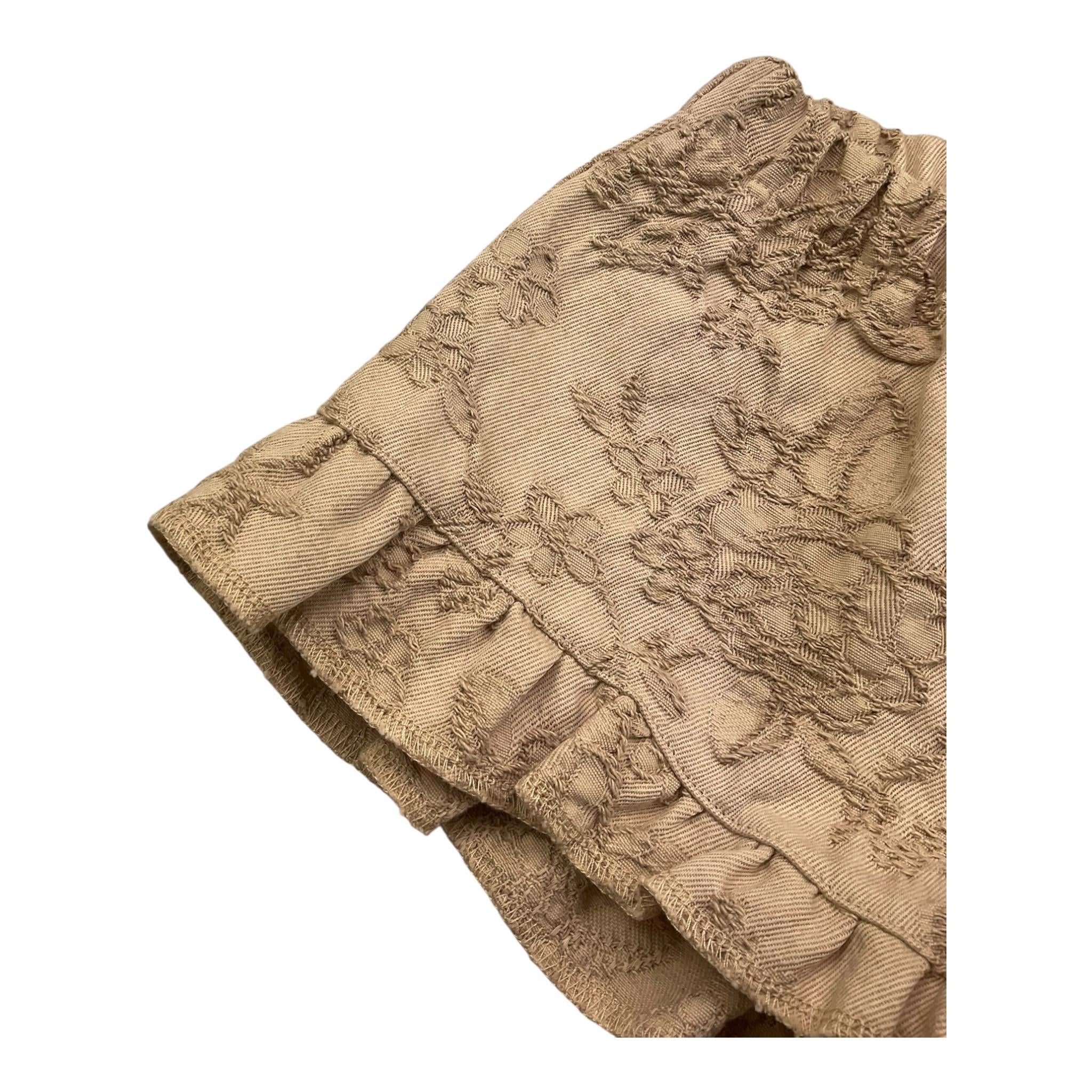 short tinta unita con ricami ZW6A29 BEIGE CAFFE' D'ORZO 