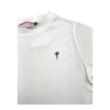 Cesare Paciotti Solid Color Crew Neck T-Shirt with White Logo Print for Kids