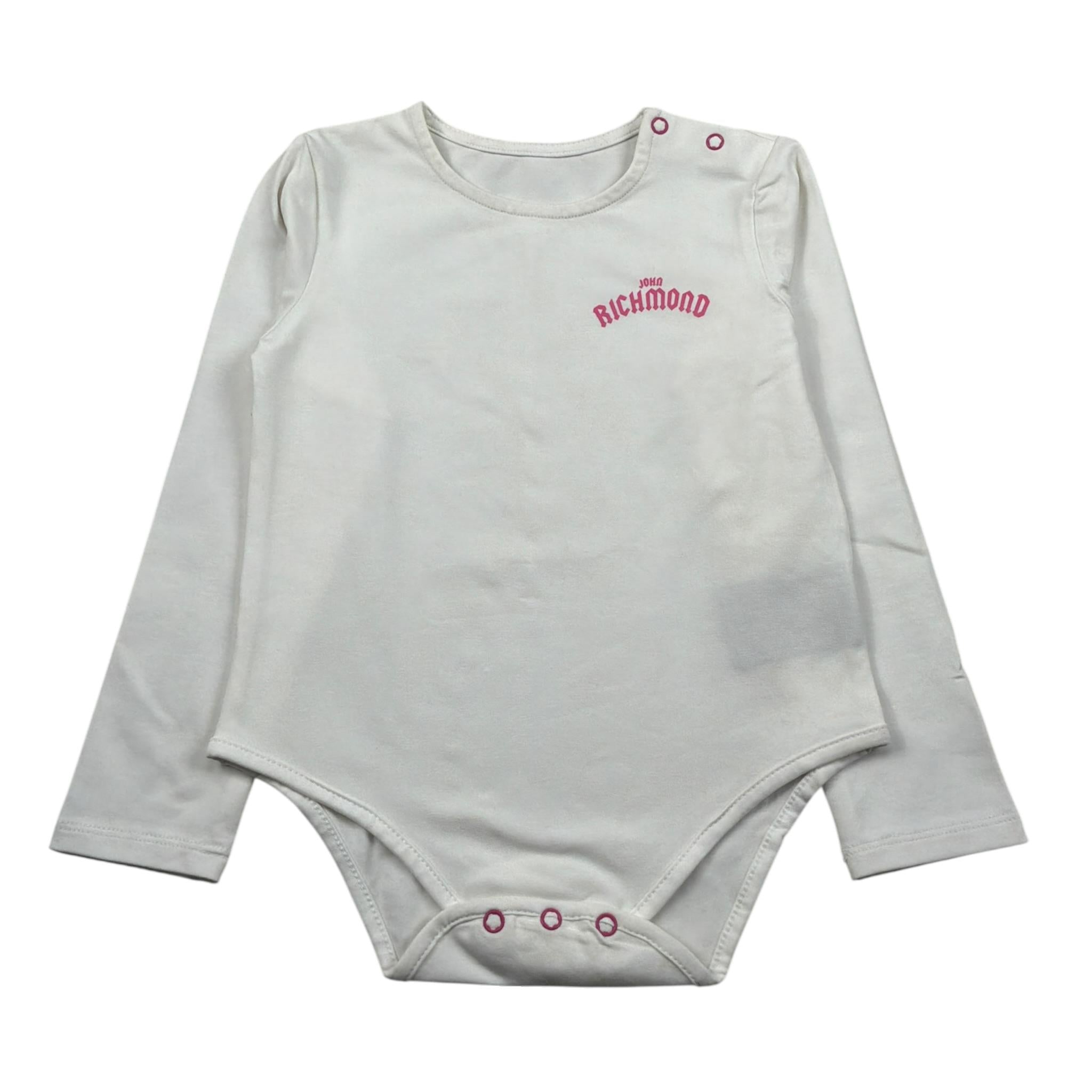 John Richmond Body Manica Lunga tinta unita con Logo Panna per Bambina RIA23096VE PANNA JOHN RICHMOND 