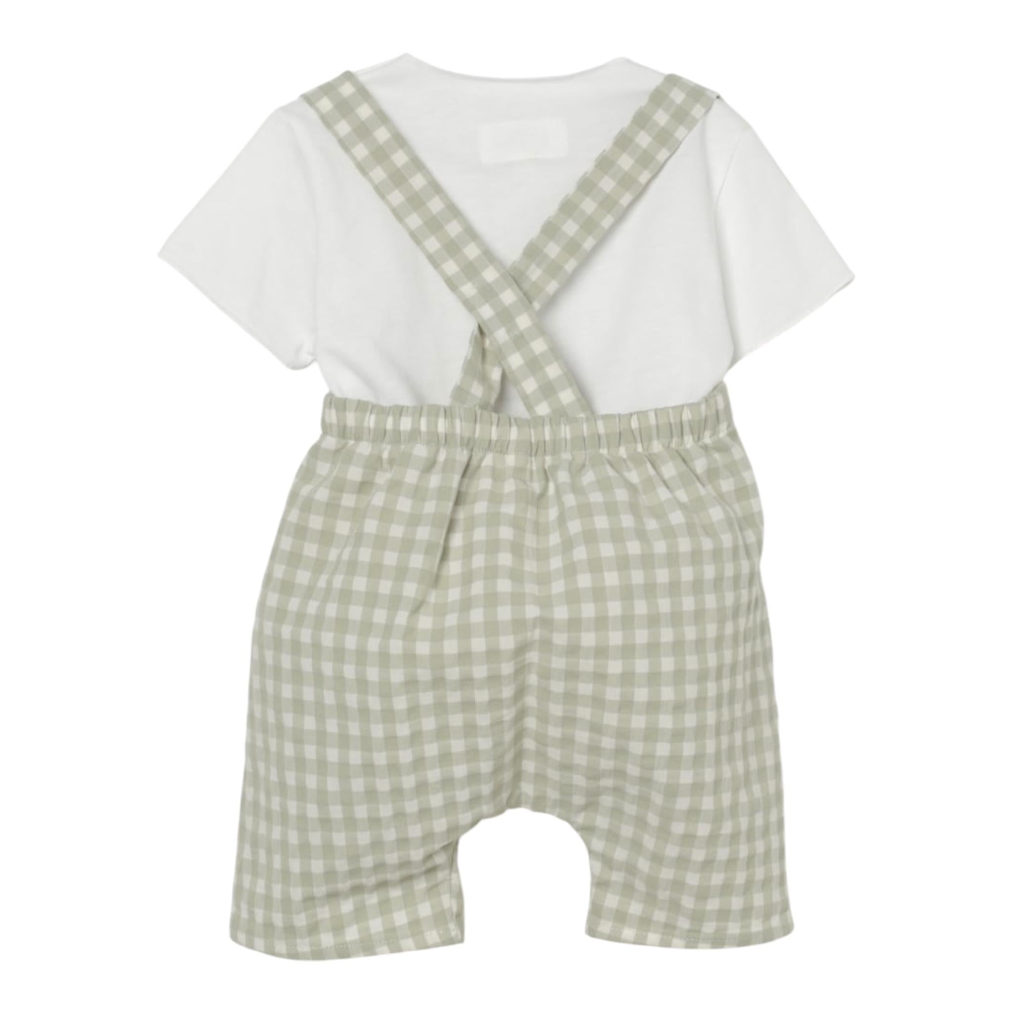 Teddy E Minou Completo 2 Pezzi T-Shirt-Salopette per Neonato E25CP066C3159 PANNA/VERDE TEDDY E MINOU 