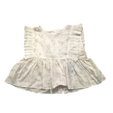 Wedoble Solid Color Floral Print White Sleeveless Shirt For Baby Girl