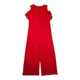 Liu Jo Solid Color Red Armhole One-Piece Jumpsuit For Girls