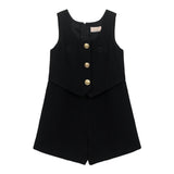 ELISABETTA FRANCHI tuta intera corta tinta unita giromanica Nero per Bambina EGTA006 NERO ELISABETTA FRANCHI 