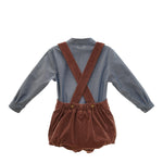 MARTA Y PAULA completo bicolore 2pz camicia-salopettes Azzurro per Bambino 1850 AZZURRO MARTA Y PAULA 