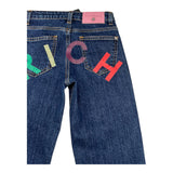 JOHN RICHMOND jeans tinta unita con stampa logo Blu per Bambina RGA25139 BLU JOHN RICHMOND 