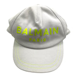 Balmain Logo Print Plain Hat White For Kids