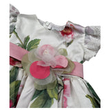 Marlu' Abito Mezza Manica Tinta Unita Fantasia Floreale per Bambina ER320MCJ PANNA MARLU' 