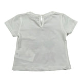 M+E' T-Shirt Girocollo Tinta Unita con Stampa per Bambina UE1860JX BIANCO M+E' 