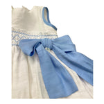 Le Bebe Abito Giromanica Tinta Unita con Fiocco per Neonata LBG6383 BIANCO LE BEBE 