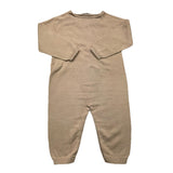 Wedoble Long Sleeve Solid Color Beige Romper For Newborn