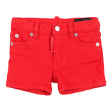 Dsquared2 Bermuda Solid Color With 5 Pockets Red For Boys