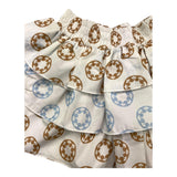 Le Bebe' Plain Skirt with Contrast Prints and White Ruffles for Newborns