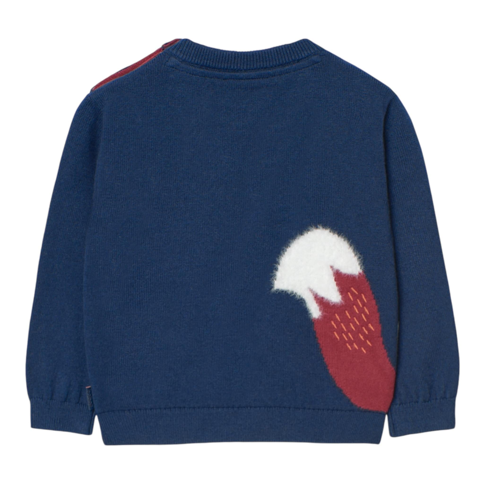BOBOLI maglia girocollo tinta unita con stampa Blu per Neonato 719007 BLU BOBOLI 