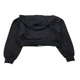 Please Felpa Tinta Unita con Zip E Cappuccio per Bambina LK20042G72 NERO PLEASE 