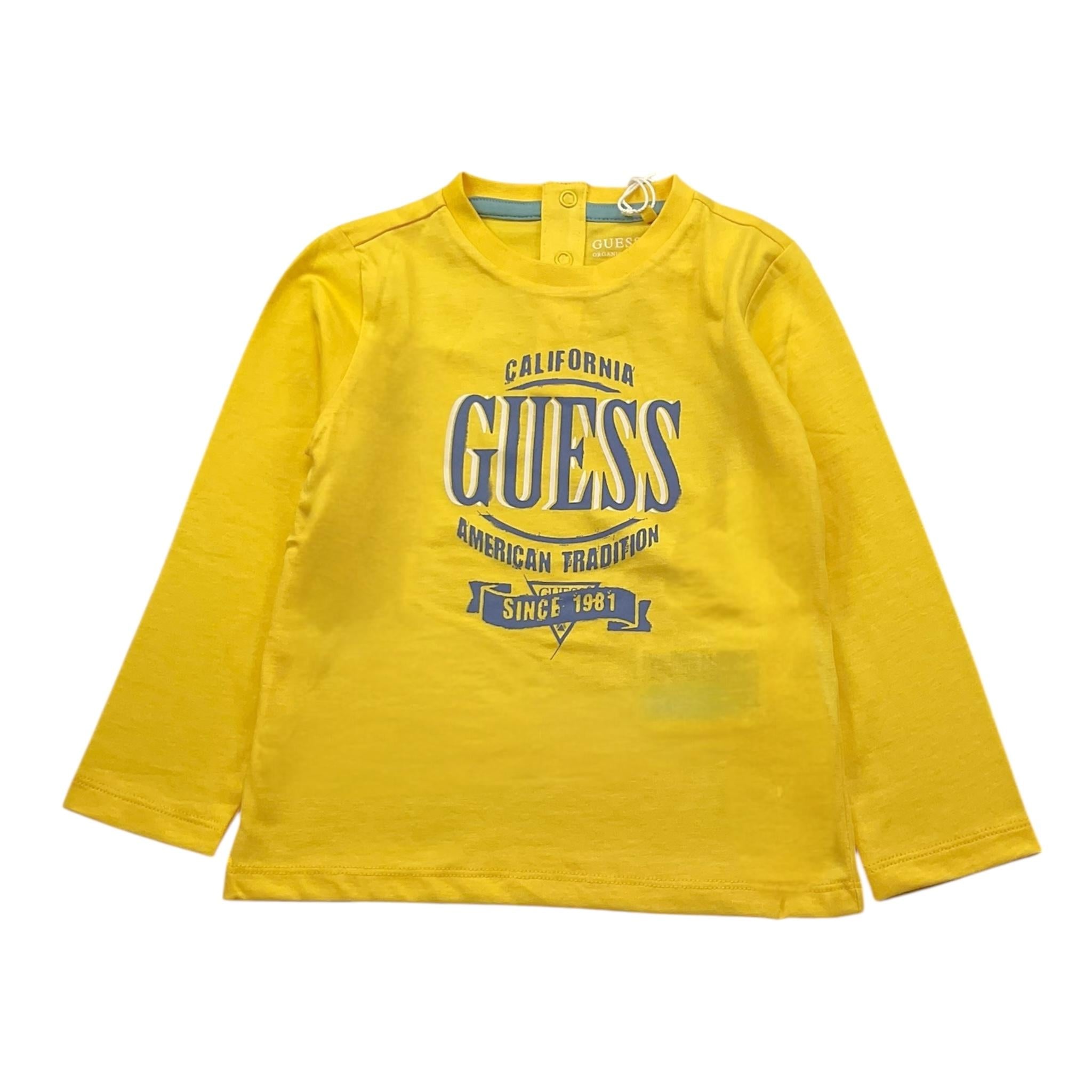 GUESS shirt girocollo tinta unita con stampa Giallo per Neonato N4YI30K8HM4X GIALLO GUESS 