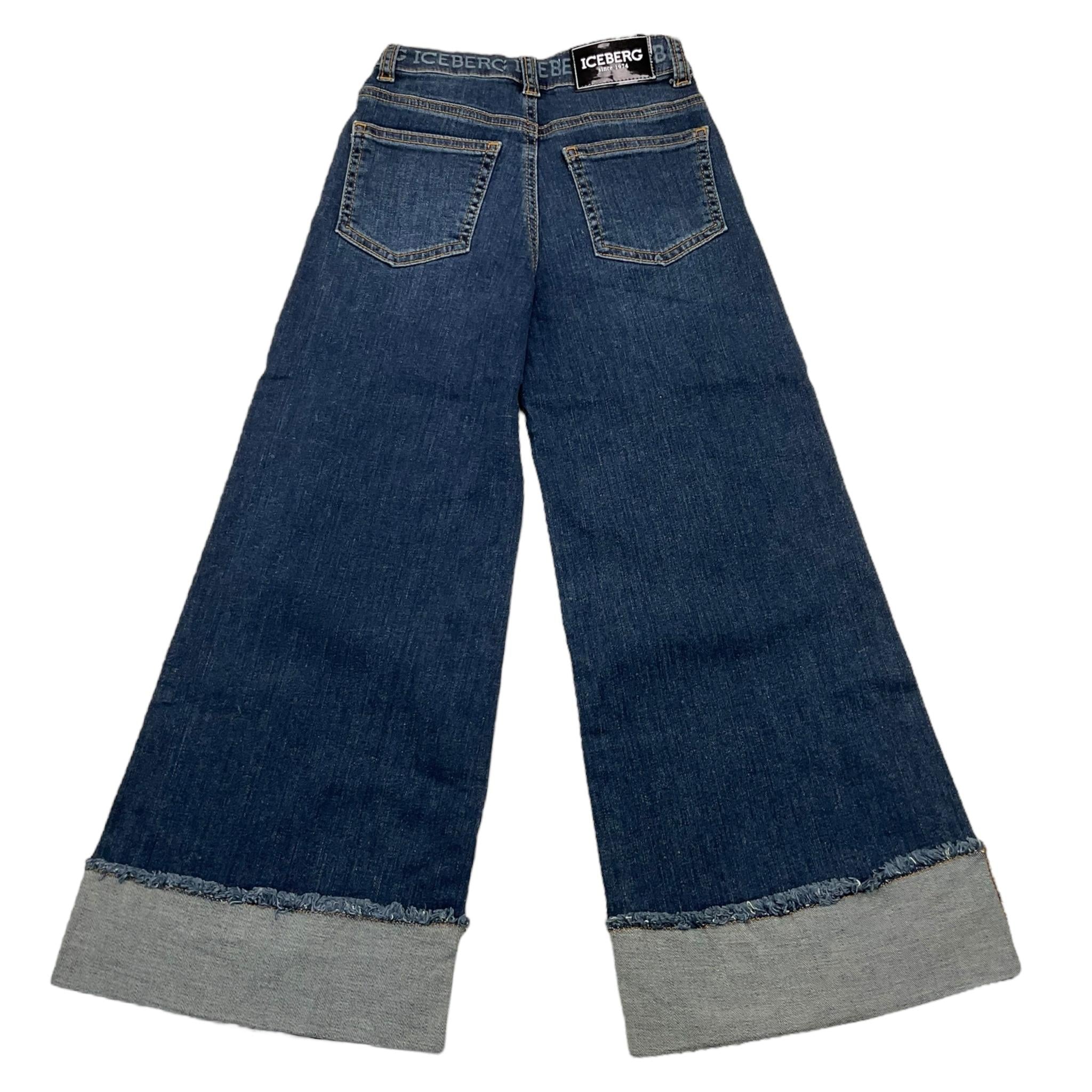 ICEBERG jeans tinta unita modello palazzo Blu per Bambina PTICE5353J BLU ICEBERG 