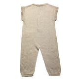 Wedoble Plain Beige Openwork Sleeveless Romper For Baby Girl