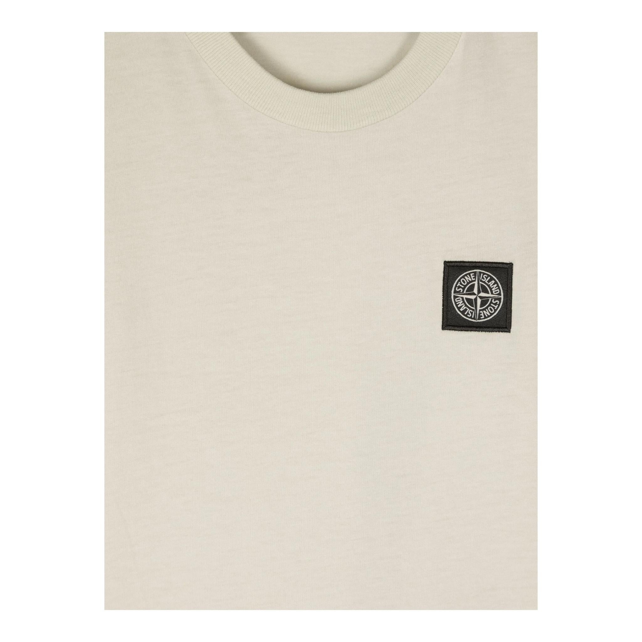 Stone Island T-Shirt Girocollo Tinta Unita con Logo per Bambino K1S162100002 SABBIA STONE ISLAND 