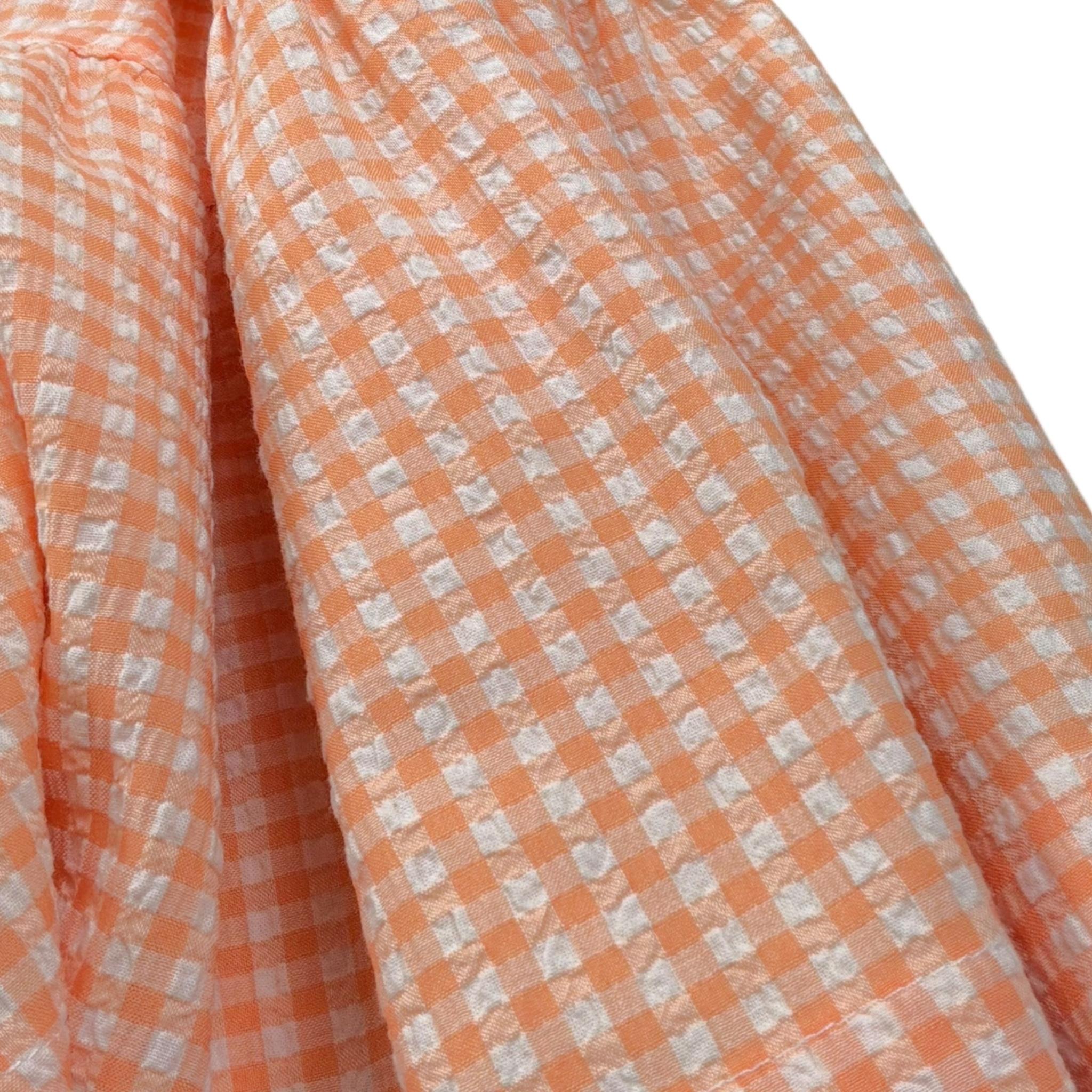 Caffe' D'Orzo Abito Tinta Unita con Fantasia A Quadri Giromanica per Bambina ZW1B02J ARANCIONE CAFFE' D'ORZO 