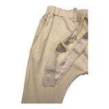 Caffe' D'Orzo Plain Trousers With Elastic Waist Beige For Baby Girl