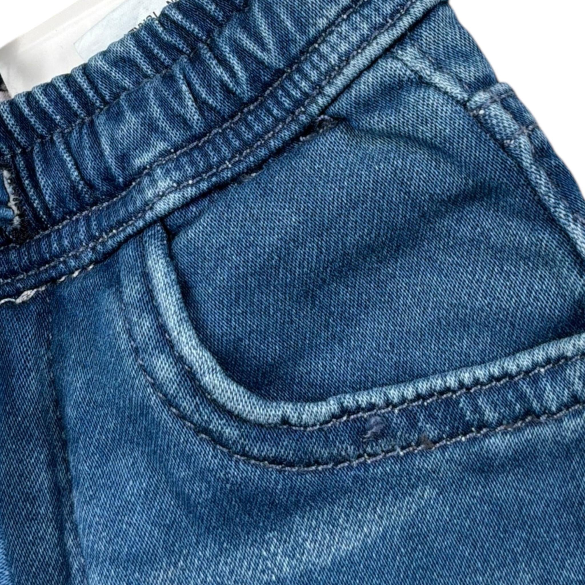 Cesare Paciotti Pantalone Effetto Denim Tinta Unita con Elastico In Vita per Neonato PTP5101BXN BLU CESARE PACIOTTI 