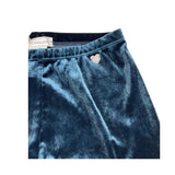 Monnalisa Solid Blue Velvet Leggings for Girls