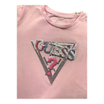 GUESS shirt girocollo tinta unita con stampa Rosa per Neonata K4YI11K6YW4X ROSA GUESS 