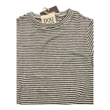 Dou Dou Two-Tone T-Shirt With Cream Striped Pattern For Girls