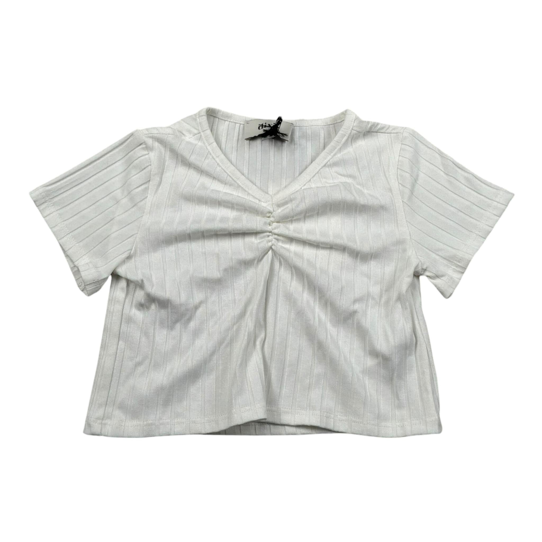 Dixie T-Shirt Tinta Unita Modello Crop per Bambina MBB4070G74 BIANCO DIXIE 