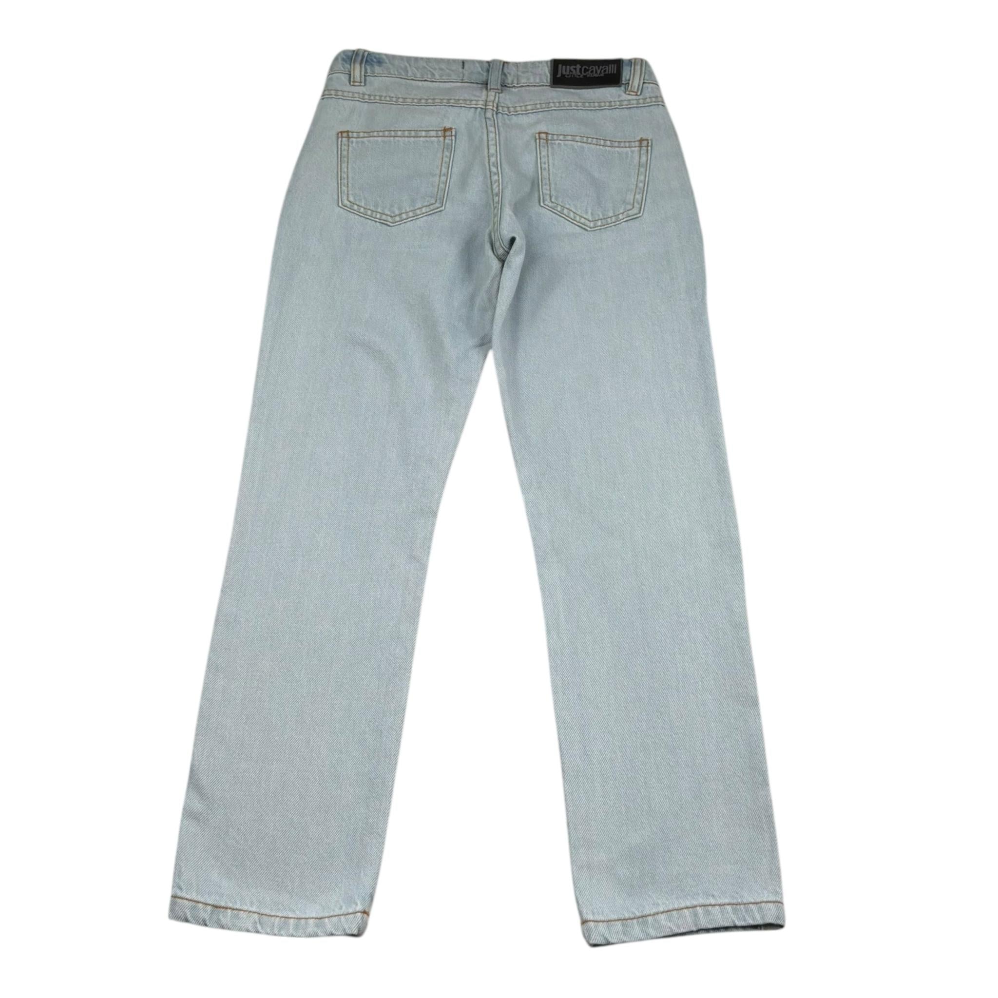 Just Cavalli Jeans Tinta Unita con Girovita Regolabile per Bambina JGP26024JE AZZURRO JUST CAVALLI 