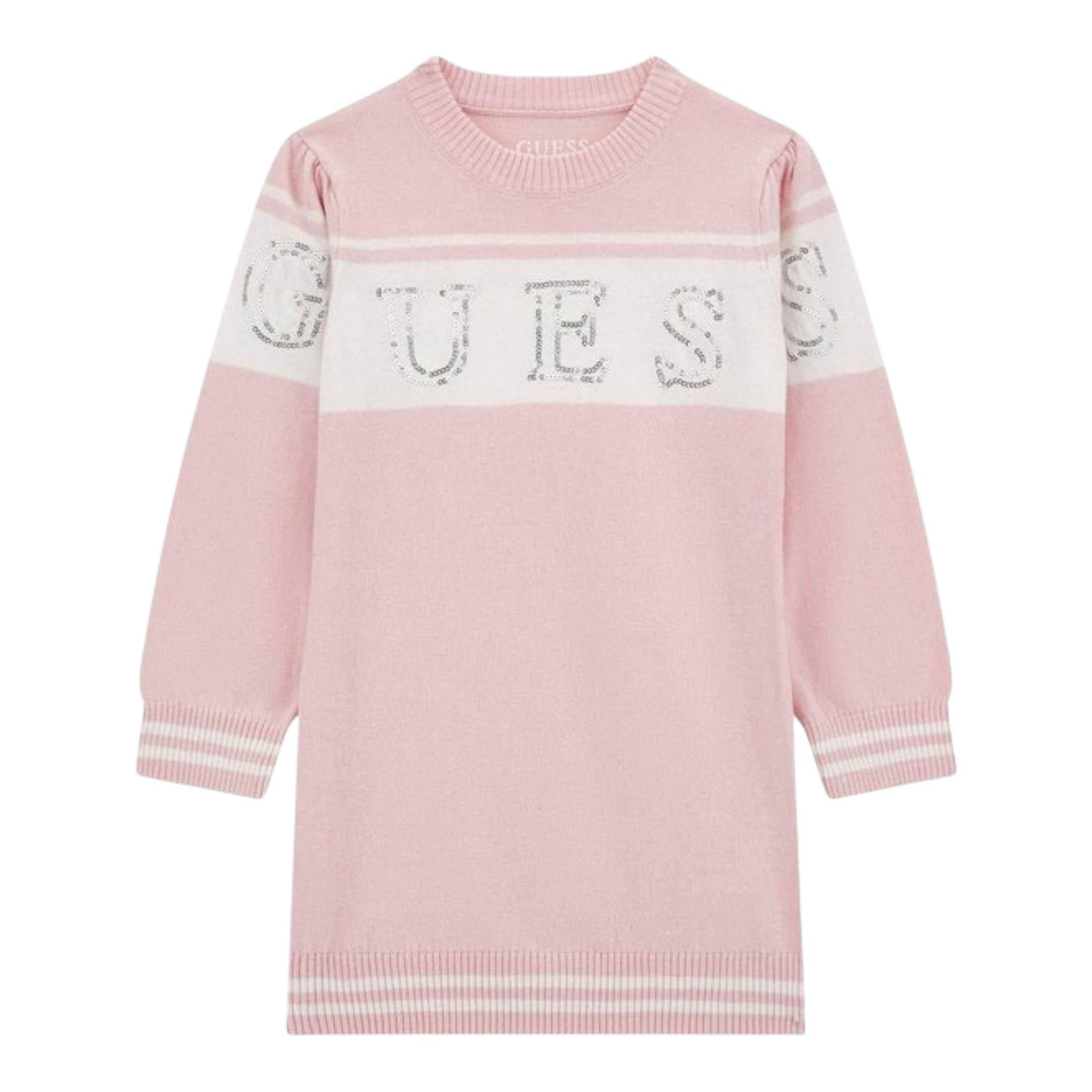 GUESS abito manica lunga girocollo cn logo paillettato Rosa per Bambina K4YK017Z3GW0 ROSA GUESS 