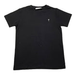 Cesare Paciotti Solid Color Crew Neck T-Shirt with Black Logo Print for Kids
