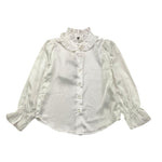MANILA GRACE camicia tinta unita con voilant Bianco per Bambina MGB2521 BIANCO MANILA GRACE 