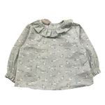 PAZ RODRIGUEZ camicia manica lunga tinta unita cn stampa Azzurro per Neonata 006151023 AZZURRO PAZ RODRIGUEZ 