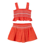 Mayoral Completo 2 Pezzi Top-Short Tinta Unita per Bambina 3216 ARANCIONE MAYORAL 