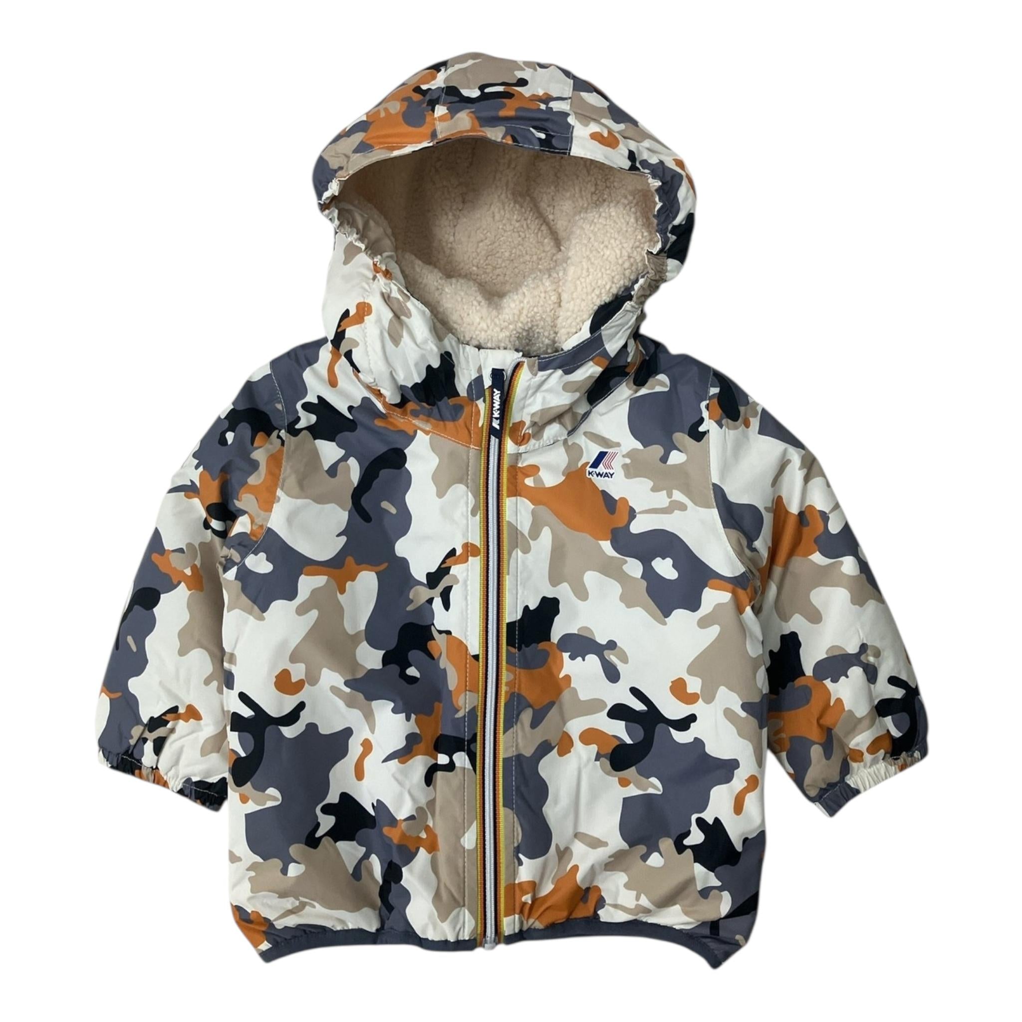 K-WAY giubbino sampa fantasia militare con cappuccio Multicolor per Neonato K6128PWXX MULTICOLOR K-WAY 