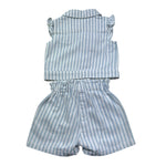 Moschino Completo 2 Pezzi Camicia-Short Tinta Unita Fantasia A Righe per Neonata MDN001 BIANCO MOSCHINO 