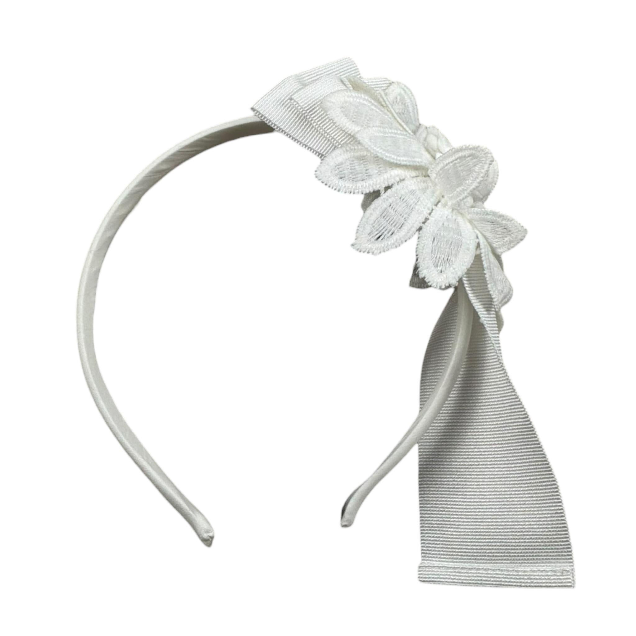 Piccola Ludo Cerchietto Tinta Unita per Bambina BS10WA011 BIANCO PICCOLA LUDO 