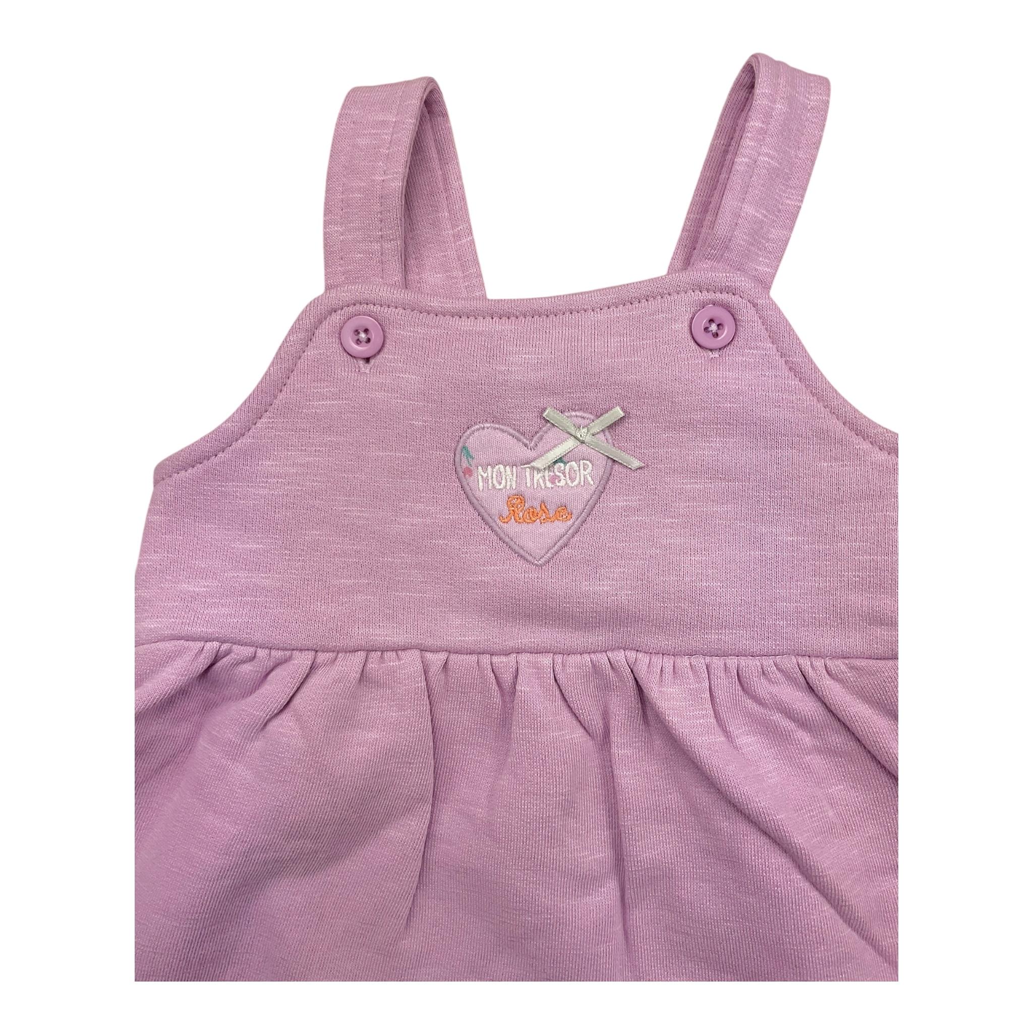 YATSI BABY salopette tinta unita con stampa Lilla per Neonata 24444600 LILLA YATSI BABY 