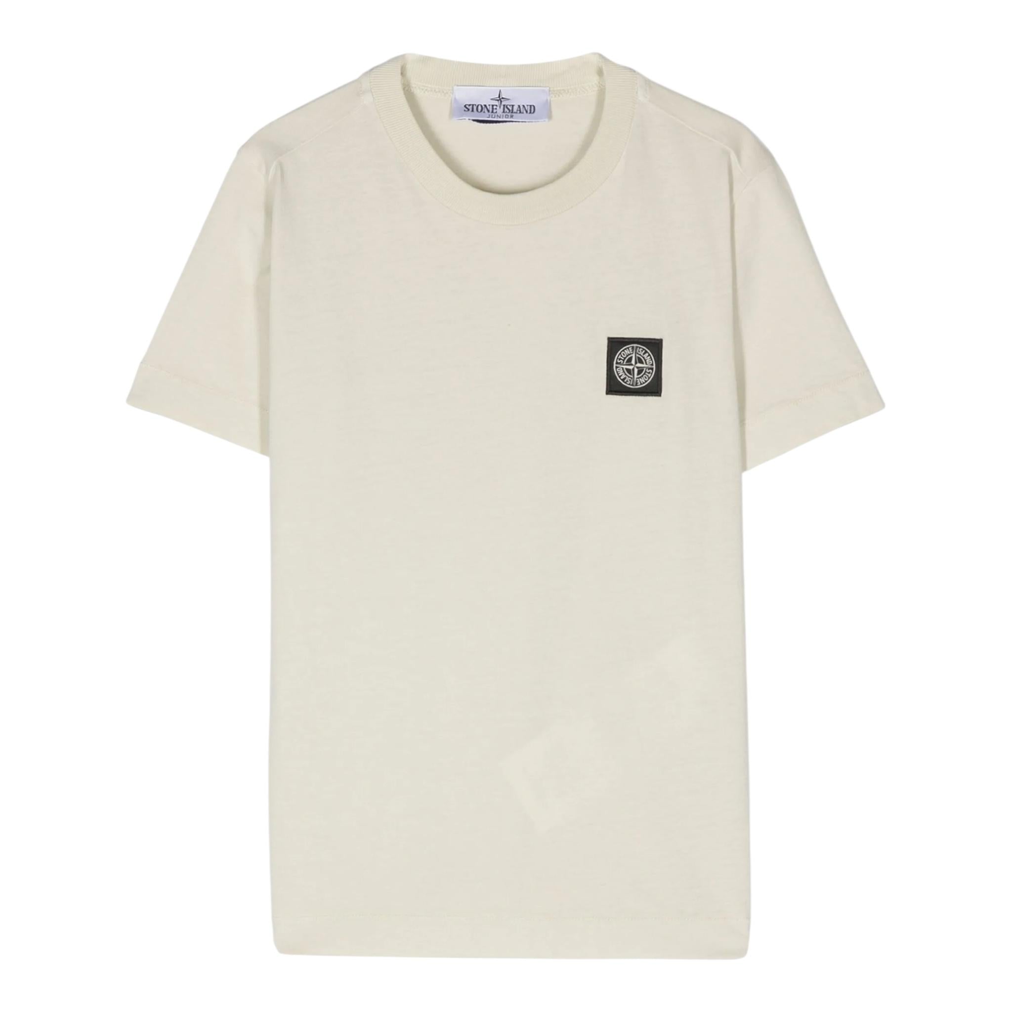 Stone Island T-Shirt Girocollo Tinta Unita con Logo per Bambino K1S162100002 SABBIA STONE ISLAND 