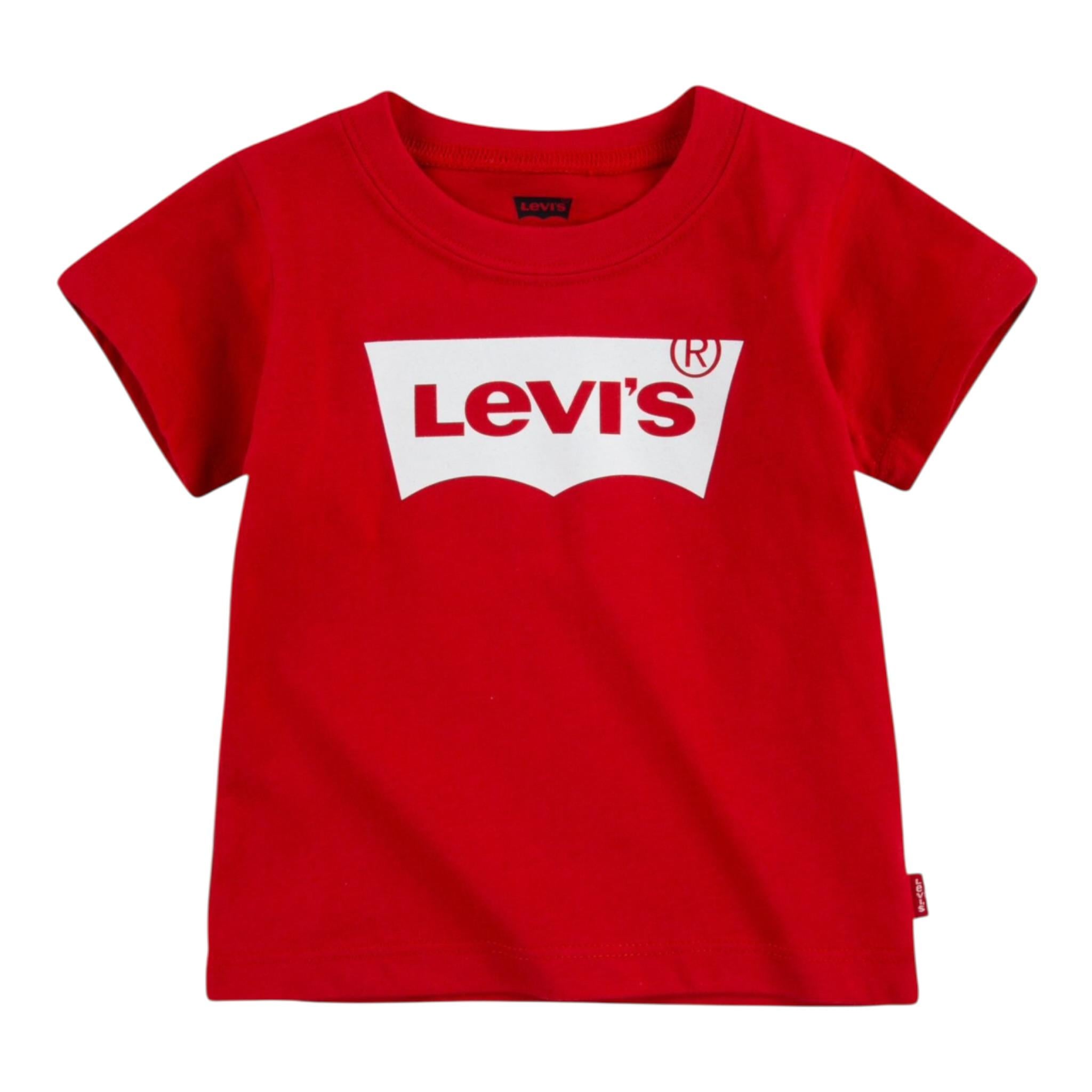 Levi'S T-Shirt Girocollo Tinta Unita con Logo per Bambino 6E8157JXX ROSSO LEVI'S 
